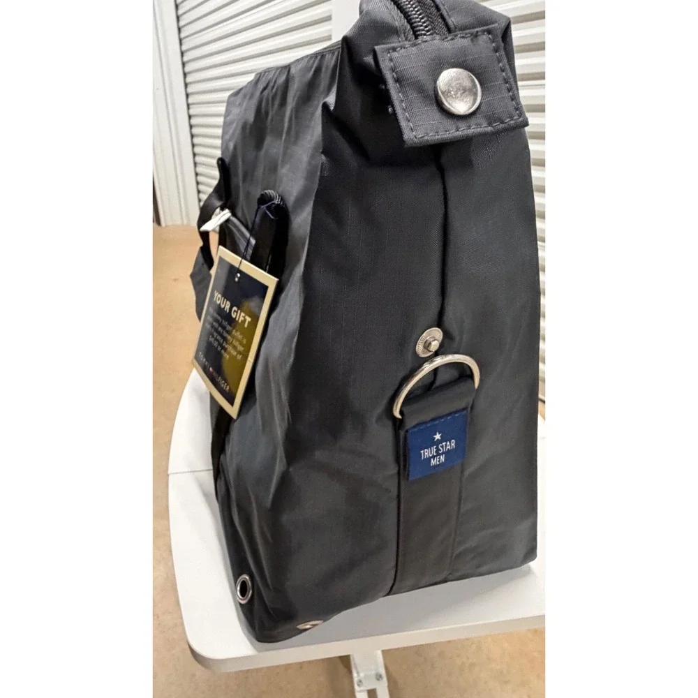 Tommy Hilfiger Large Gym Duffle Bag Gray True Star Men NWT Travel Bag